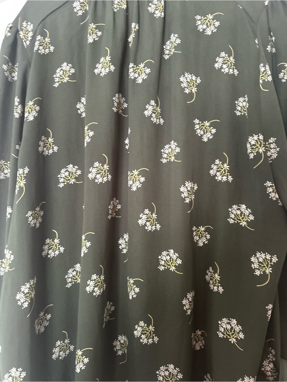 LOFT Olive Green Floral Long-Sleeve Blouse - Picture 11 of 11